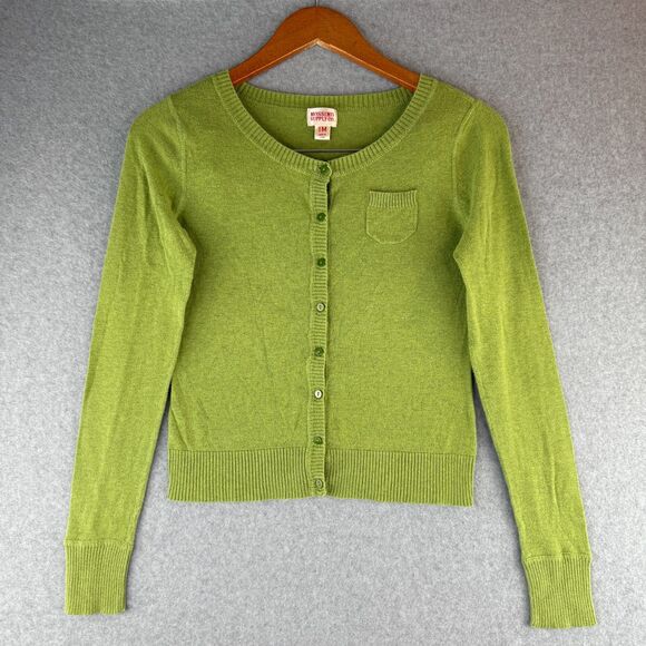 Mossimo Green Long Sleeve Button Up Cardigan Y2K Retro Preppy Casual Sz M - Picture 1 of 6